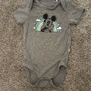 Little Sleepies Disney Mickey Mouse Gray Baby Onesie